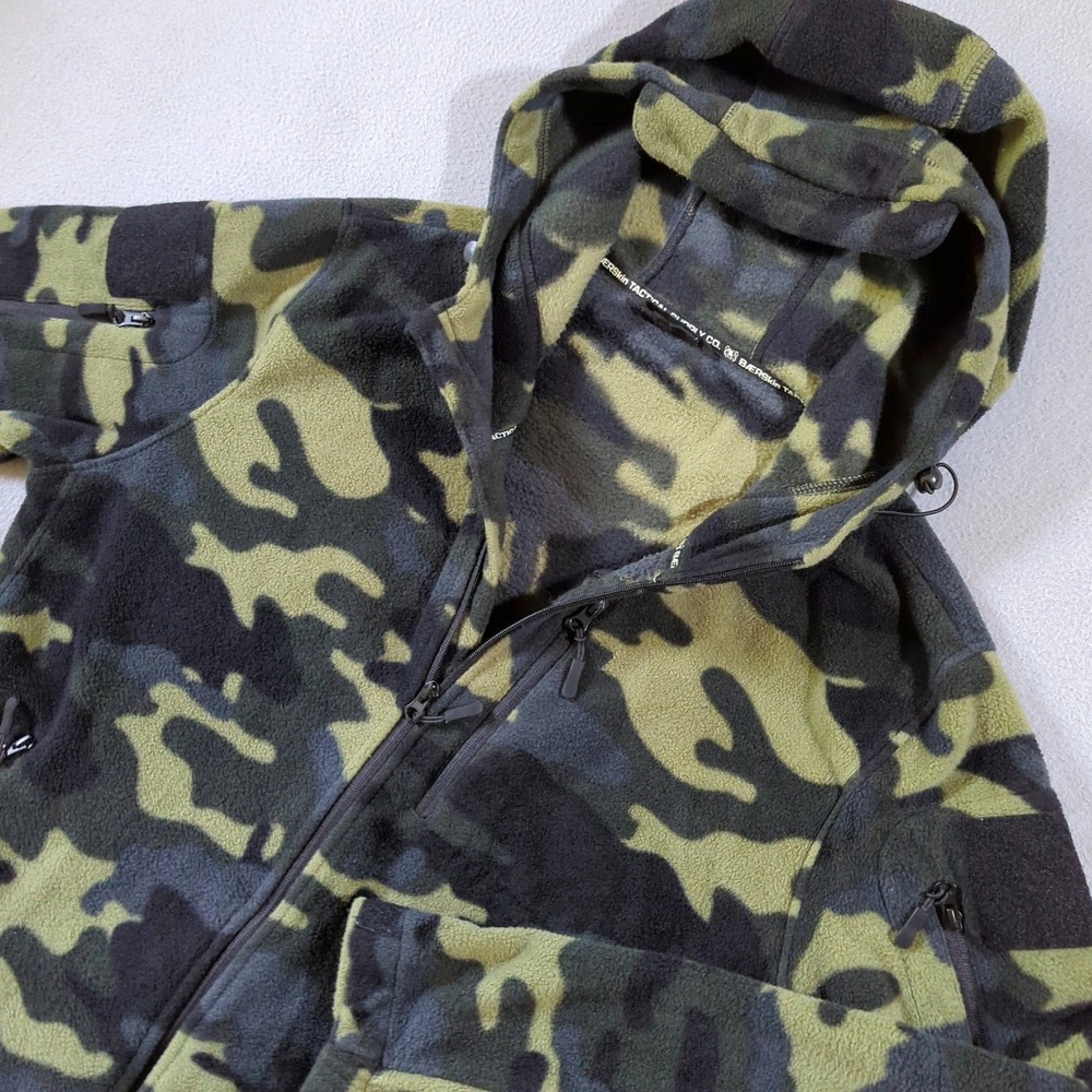 Baerskin Tactical Supply Co Fleece Hoodie Mens 2XL Camo Full Zip Tactical Jacket